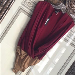 Crimson Plunge Bodysuit